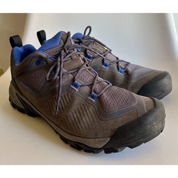  Sapuen Low GTX Men 12.5 Gray Blue Gore-Tex Vibram Hiking Trail Shoes